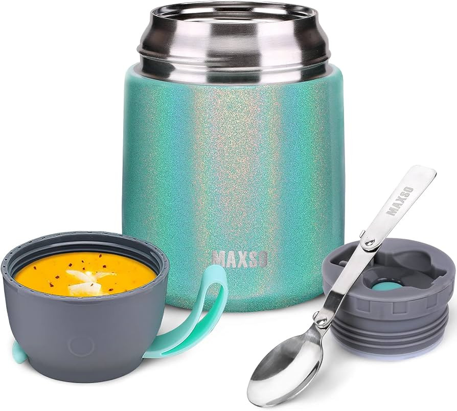 MAXSO Soup Thermo for Hot & Cold Food for Adults Kids, 17 oz Vacuum Insulated Steel Lunch Contain... | Amazon (US)
