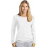 Hanes Women's Long Sleeve Tee, White, Medium at Amazon Women’s Clothing store | Amazon (US)