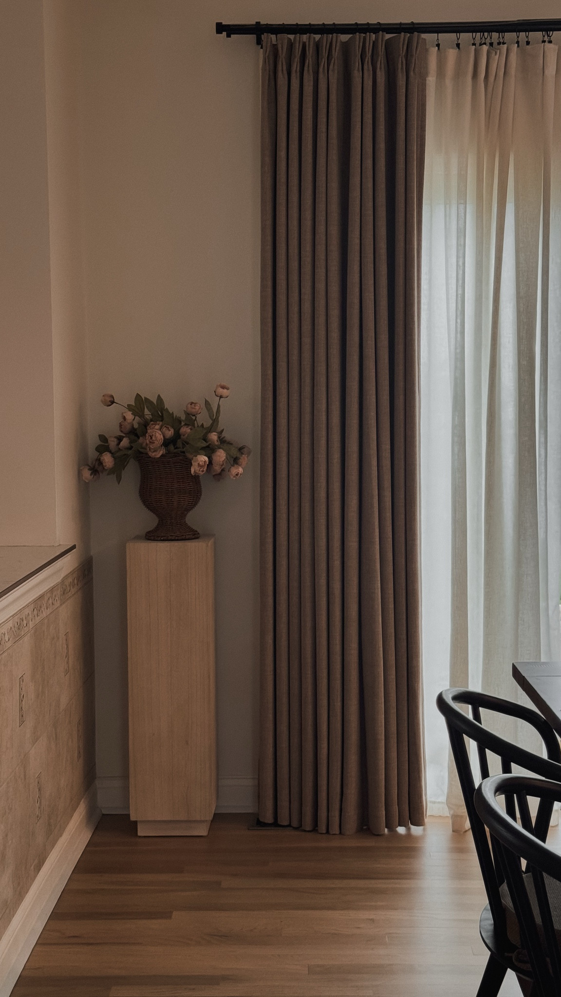 Pedestal, Amazon curtains, spring decor, planter pot, peonies, spring stems, living room decor, dining room decor, kitchen decor

#LTKHome