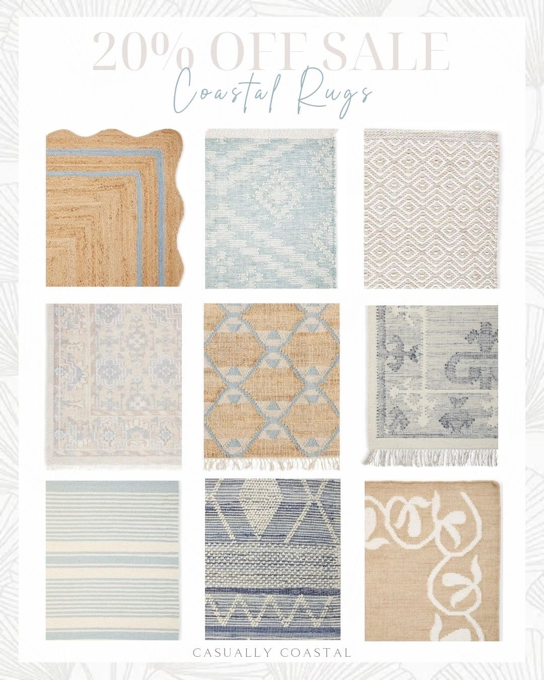 The Fall Design event is going on now & all of these rugs are 20% off!
- Serena & Lily rug, coastal rugs, rugs on sale, neutral rugs, blue and white rugs, rope doormat, striped rugs, blue and white stripe rugs, 8x10 rugs, scallop jute rug, 2x3 rug, 3x5 rug, 5x7 rug, 6x9 rug, 9x12 rug, 11x14 rug, 10x14 rugs, 12x18 rug, oversized rugs, alamere rug, Ryder denim rug, Serena & Lily rugs on sale, beach house rugs, lake house rugs, living room rugs, kitchen runners, bedroom rugs, green rugs, blue & gray rugs, dining room rugs, entryway rugs, woven rugs, labor day sales, designer rugs, home office rugs, custom size rugs

#LTKSaleAlert #LTKHome