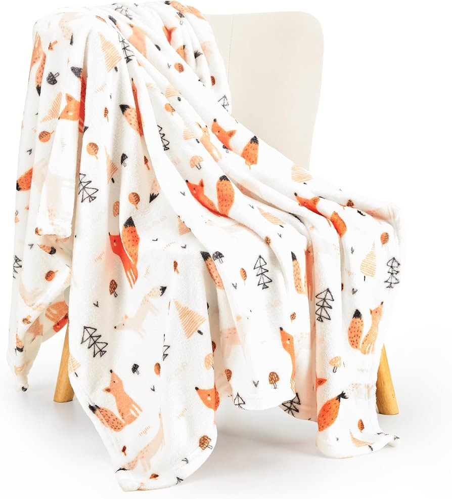 TILLYOU Toddler Flannel Blanket - Warm and Cozy Baby Blanket for Boys and Girls, Smooth and Cream... | Amazon (US)
