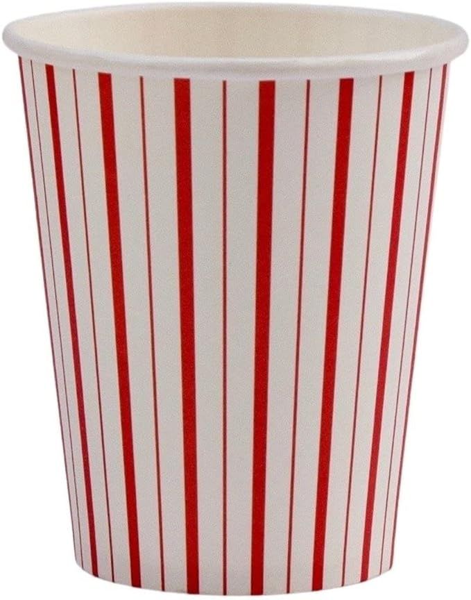 Red Stripes Paper Cups (Set of 8) | Red Striped Party Cups| Striped Party Cups | Red and White St... | Amazon (US)