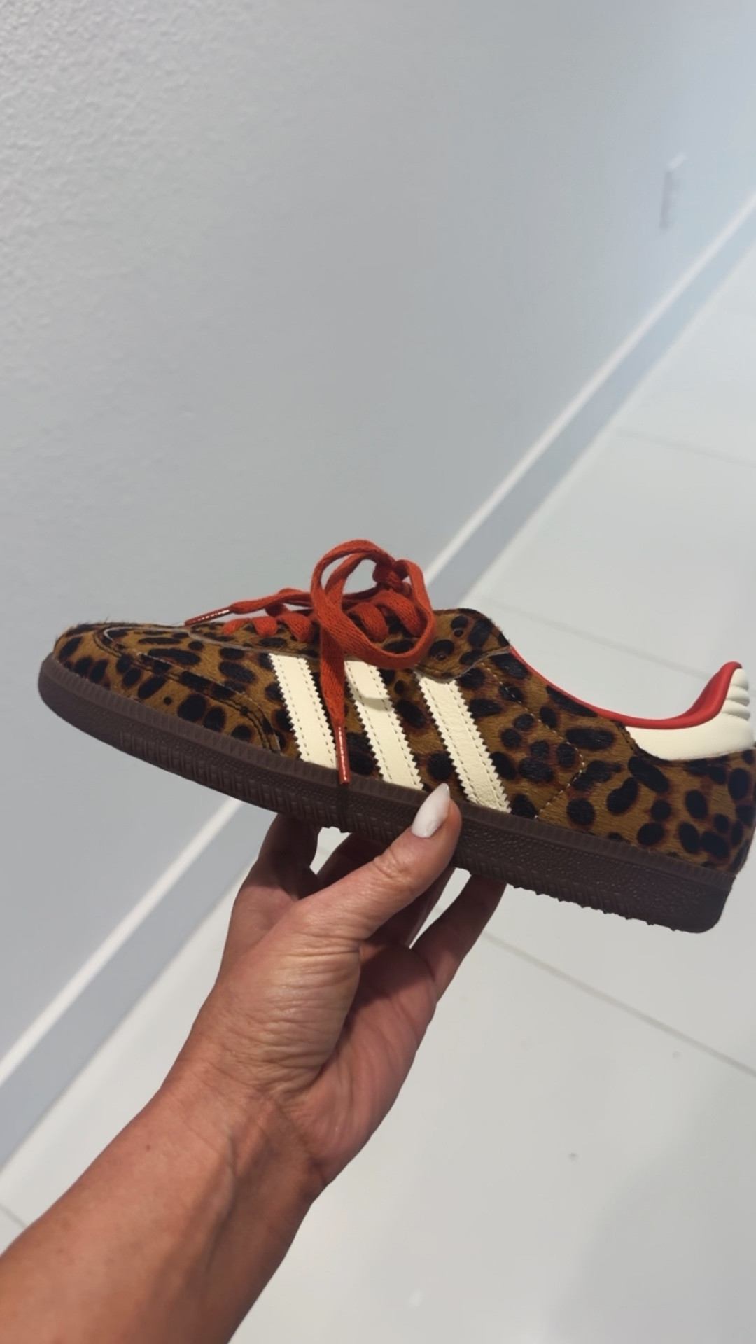 Leopard sambas with red laces. I sized down a half size  

#LTKShoeCrush