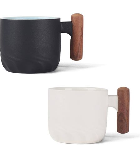 2 oz Ceramic Espresso Cups with Wooden Handle Espresso Cups Set of 2, Small Tea Cups

#LTKHome #LTKStyleTip #LTKSaleAlert