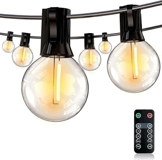 HISTAR LED Outdoor String Lights-30 Ft Dimmable Waterproof Patio Lights with 27 Plastic Edison Bu... | Amazon (US)