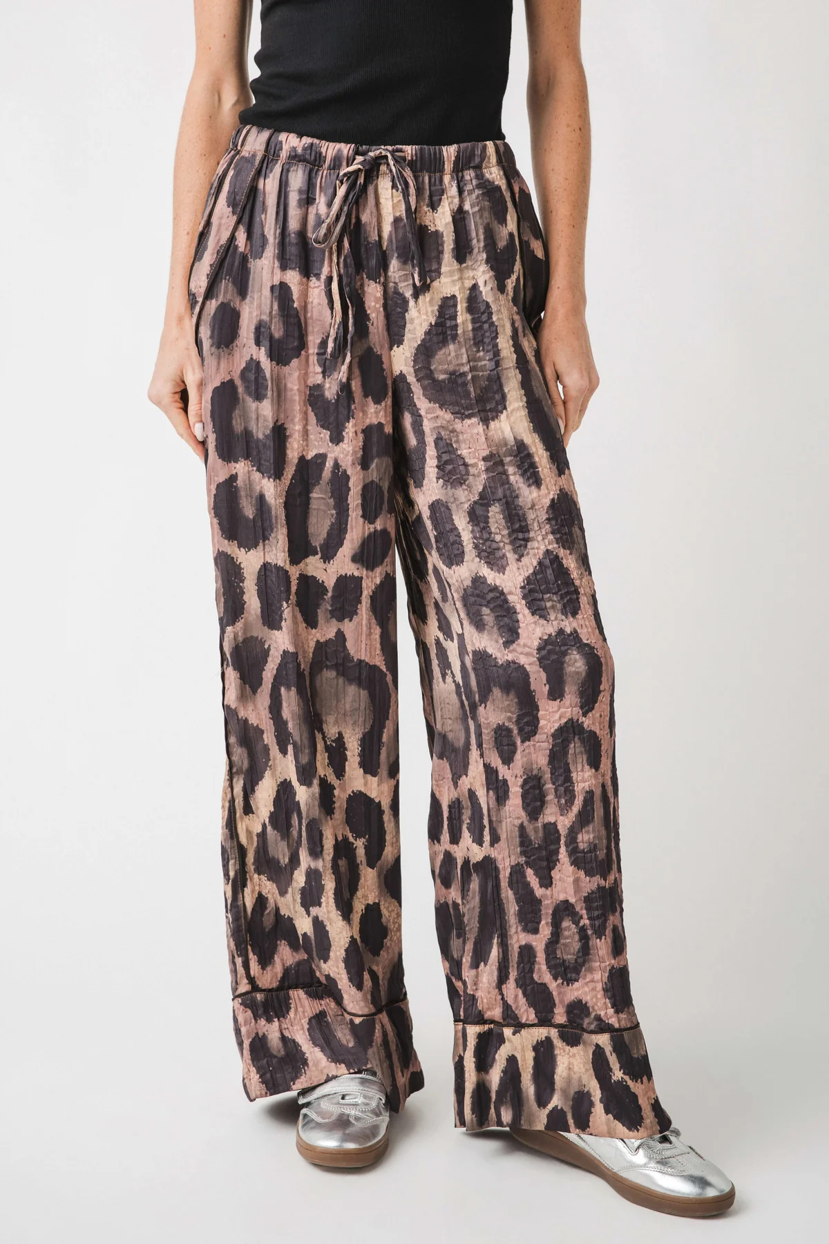 Free People All Out Satin Leopard Pants | Social Threads