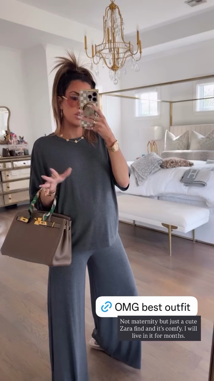 This Zara set is SO GOOD! Wearing a medium. I’ll prob live in this outfit the next few months. It’s not maternity but I’ve been buying mediums to accommodate bump. Emily Ann Gemma, maternity outfit, pregnancy fashion, LTK bump


#LTKgrwm #LTKBump #LTKootd