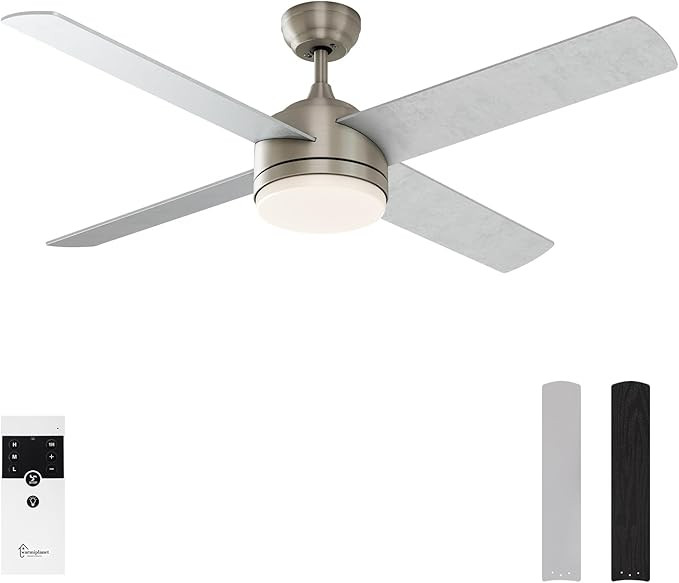 warmiplanet Ceiling Fan with LED Light and Remote Control, Brushed Motor, 52-Inch (4-Blades) | Amazon (US)