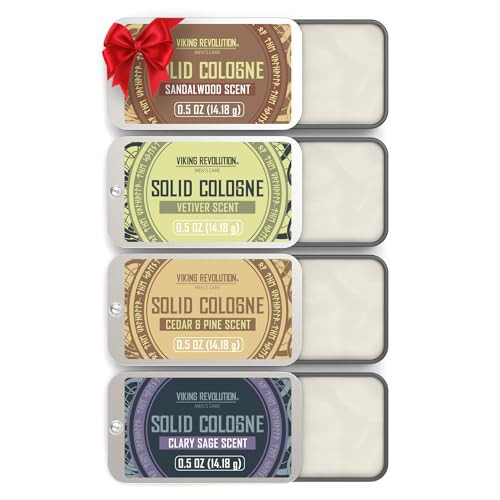 Viking Revolution 4 Pack Mens Solid Colognes 0.5 Oz - Men Solid Perfume with Cedar Wood, Clary Sage, Vetiver, Sandalwood Cologne for Mens - Travel Cologne Wax Gifts for Men | Amazon (US)