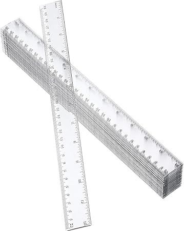 50 Pack Clear Plastic Ruler, 12 Inch Standard/Metric Rulers Straight Ruler Measuring Tool for Stu... | Amazon (US)