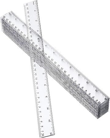 50 Pack Clear Plastic Ruler, 12 Inch Standard/Metric Rulers Straight Ruler Measuring Tool for Stu... | Amazon (US)