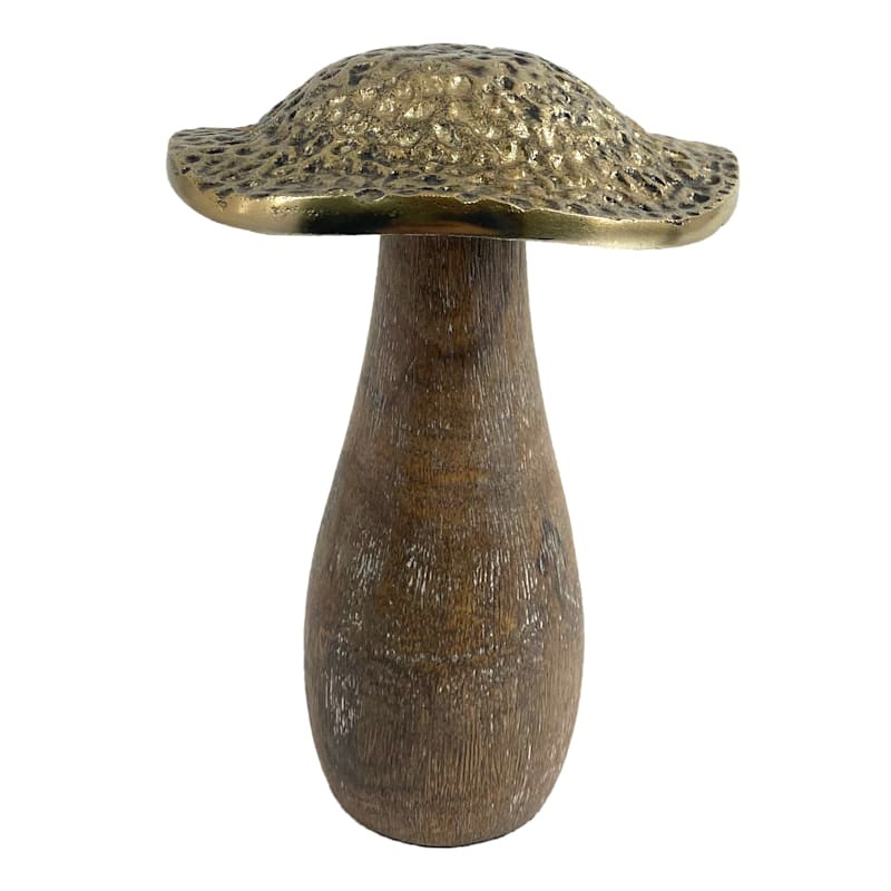 Decorative Gold Top Mushroom Outdoor Garden Statue, 7" | At Home