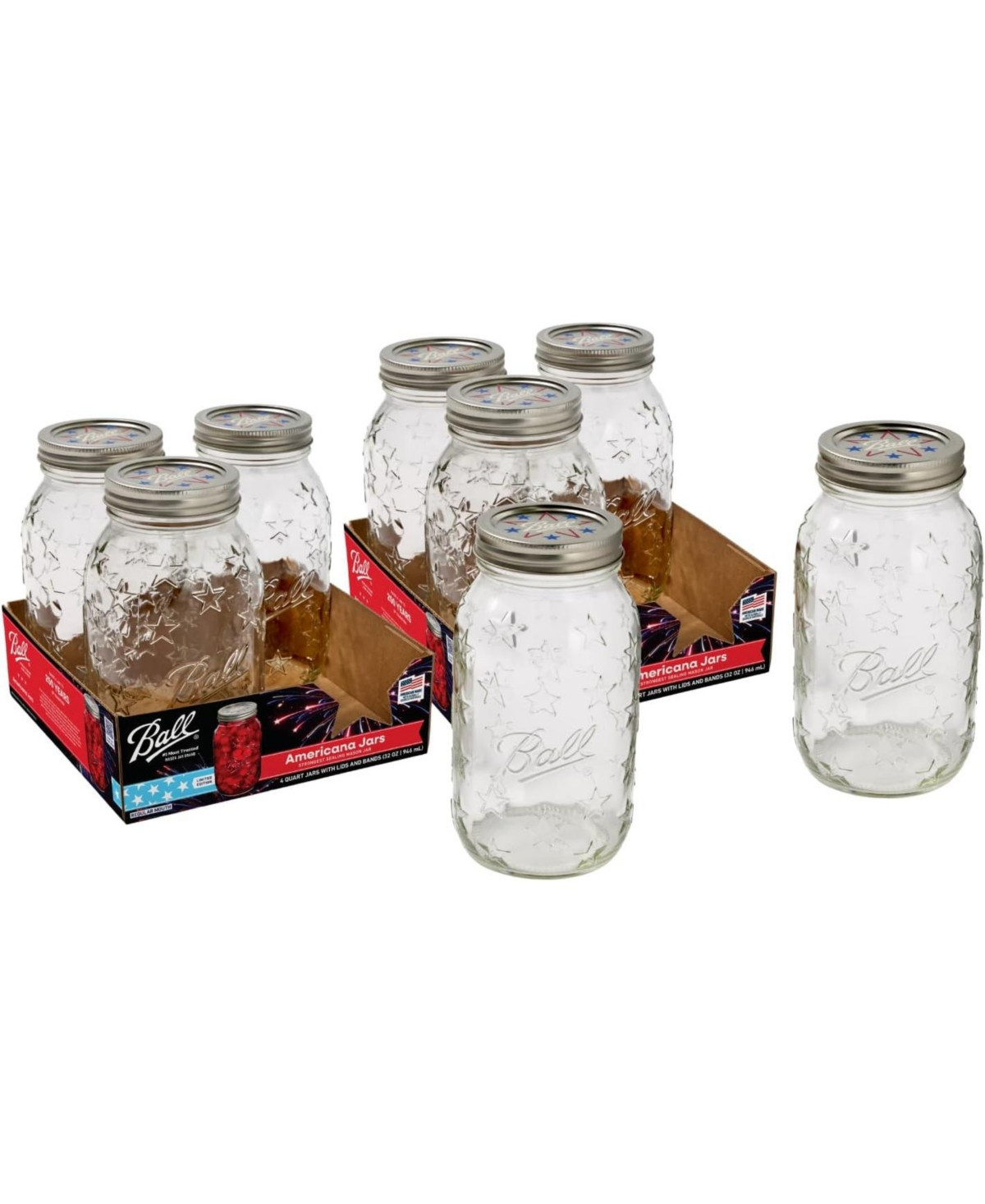 Ball Americana Glass Mason Jars, Regular Mouth, Pint Size (16 oz), Pack of 8 | Macy's