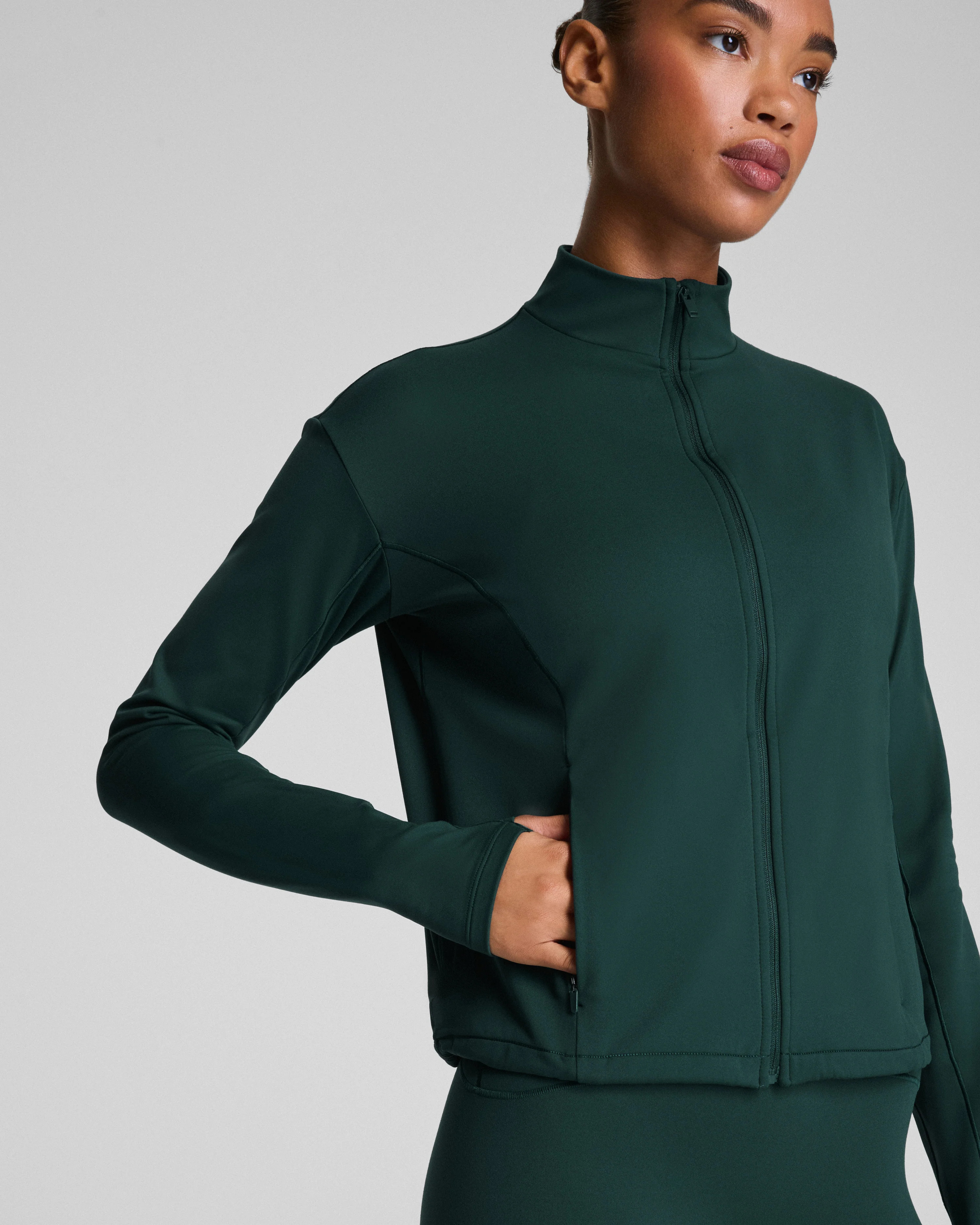 Fleece Lined Jacket | Full Zip Workout Jacket | SPANX | Spanx