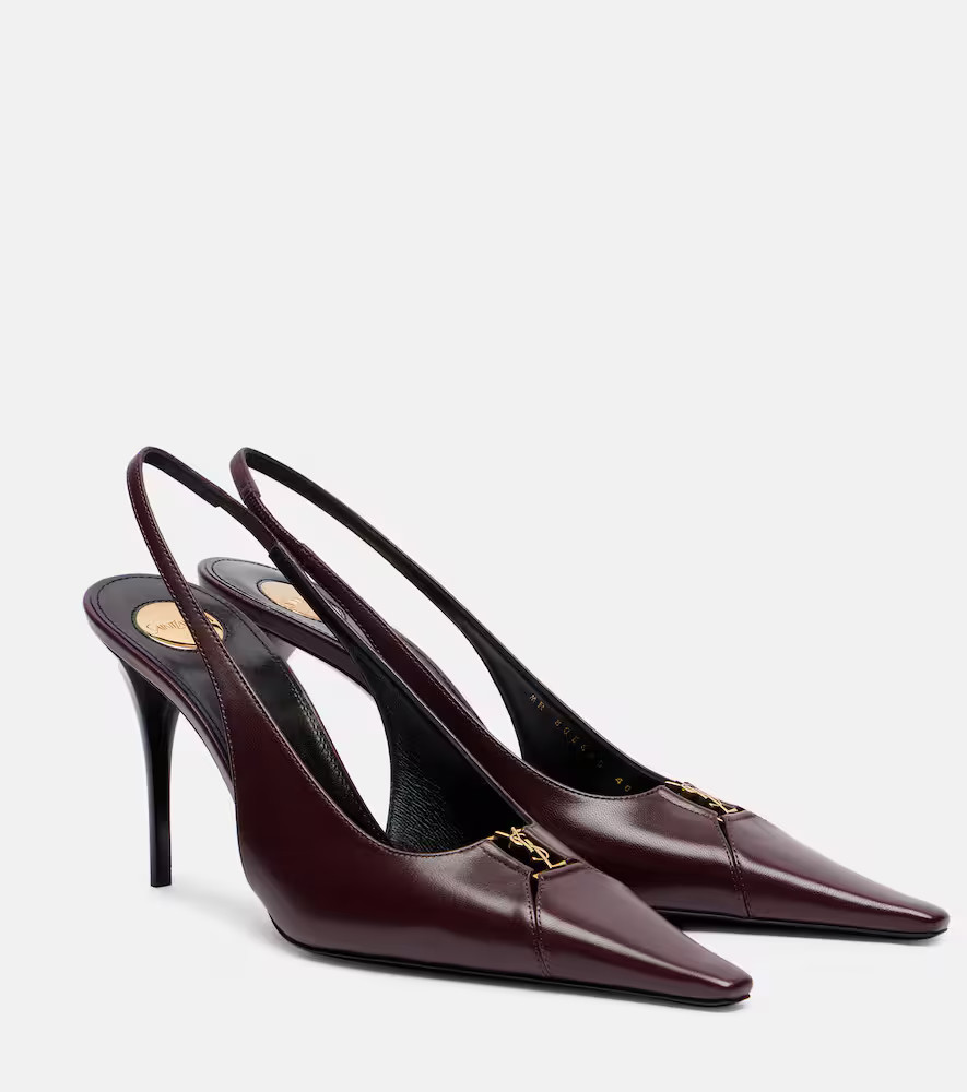 Saint Laurent Babylone Breteuil leather slingback pumps | Mytheresa (US/CA)