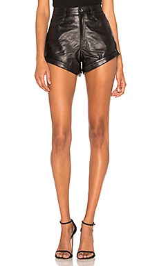 LPA Leather Relaxed Cuff Short in Black from Revolve.com | Revolve Clothing (Global)