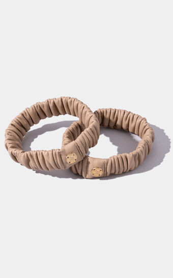 The Basic Band - Luxe Sleeve Garters in Beige | Showpo (ANZ)