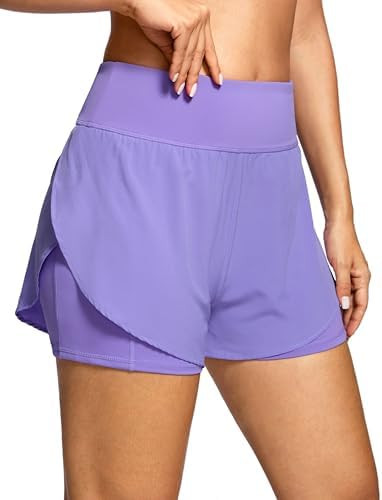 Soothfeel Women's 2 in 1 Running Shorts High Waisted Lightweight Athletic Workout Gym Yoga Shorts... | Amazon (US)