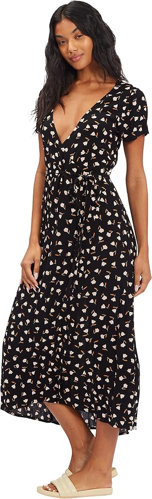 Billabong Women's Wrap Front Midi Length Dress | Amazon (US)