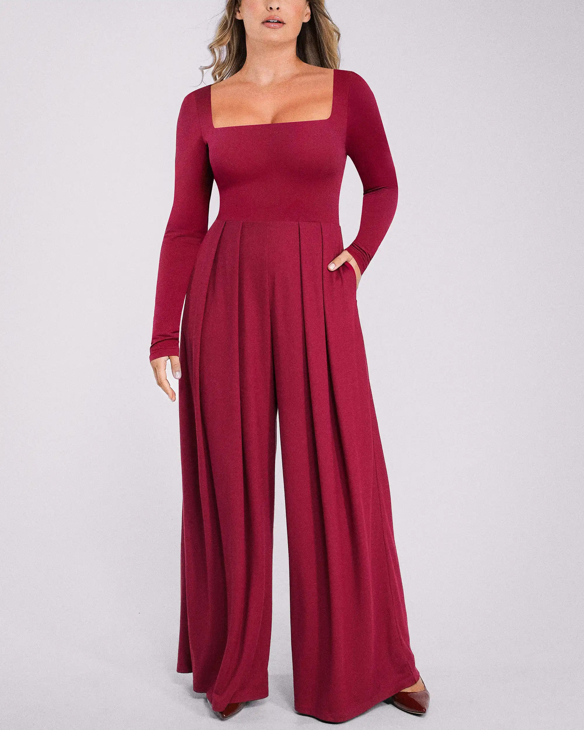 Bare Essentials™ AirSlim® Square Neckline Built-In Shaping Jumpsuit | Shapellx Affiliate Program