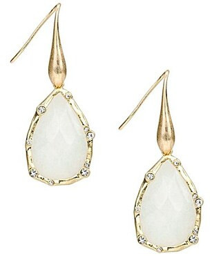 Patricia Nash Stone Teardrop Drop Earrings - Worn Gold | Dillard's