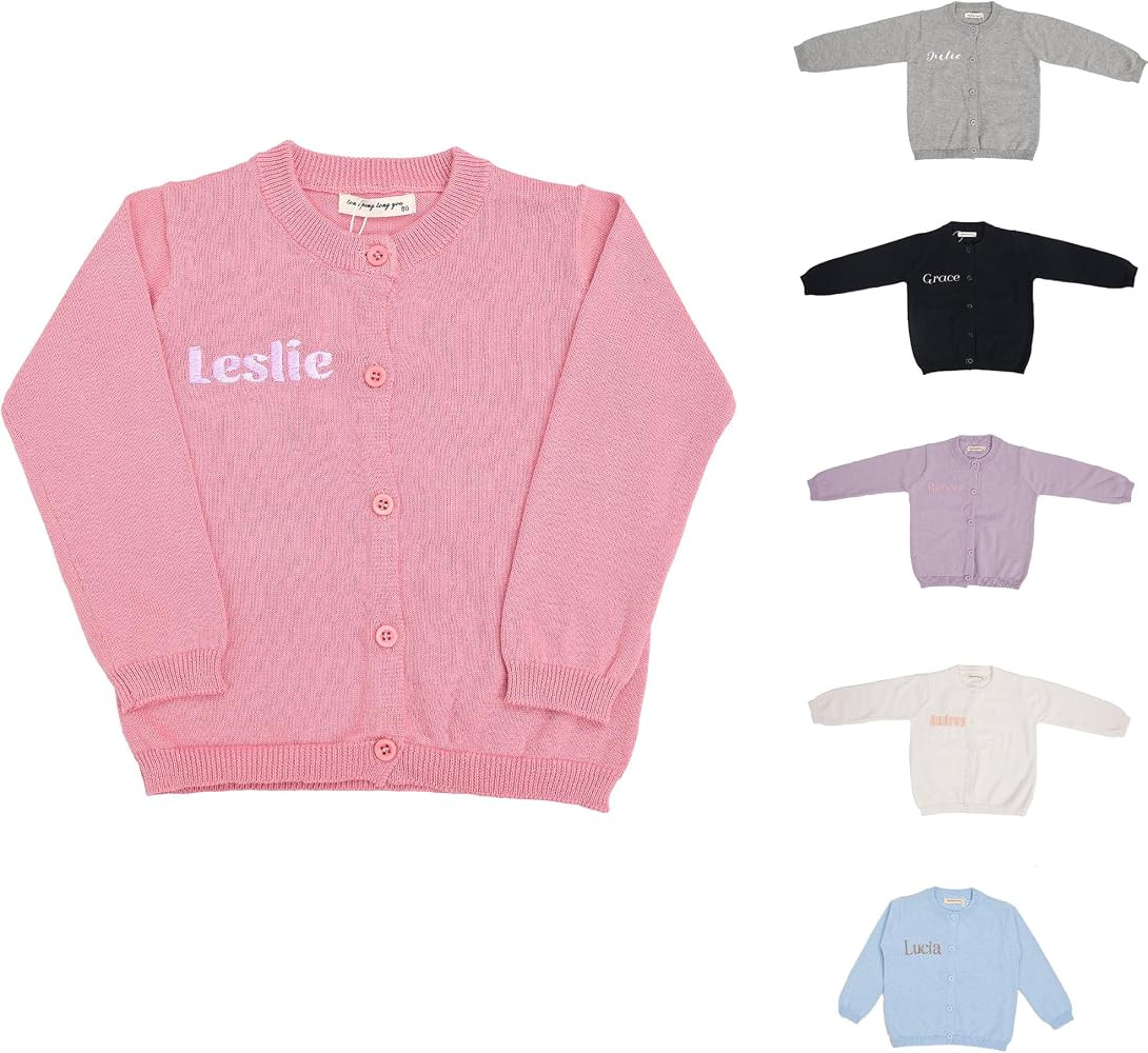 Personalized Children Sweater with Embroidered Name White | Amazon (US)