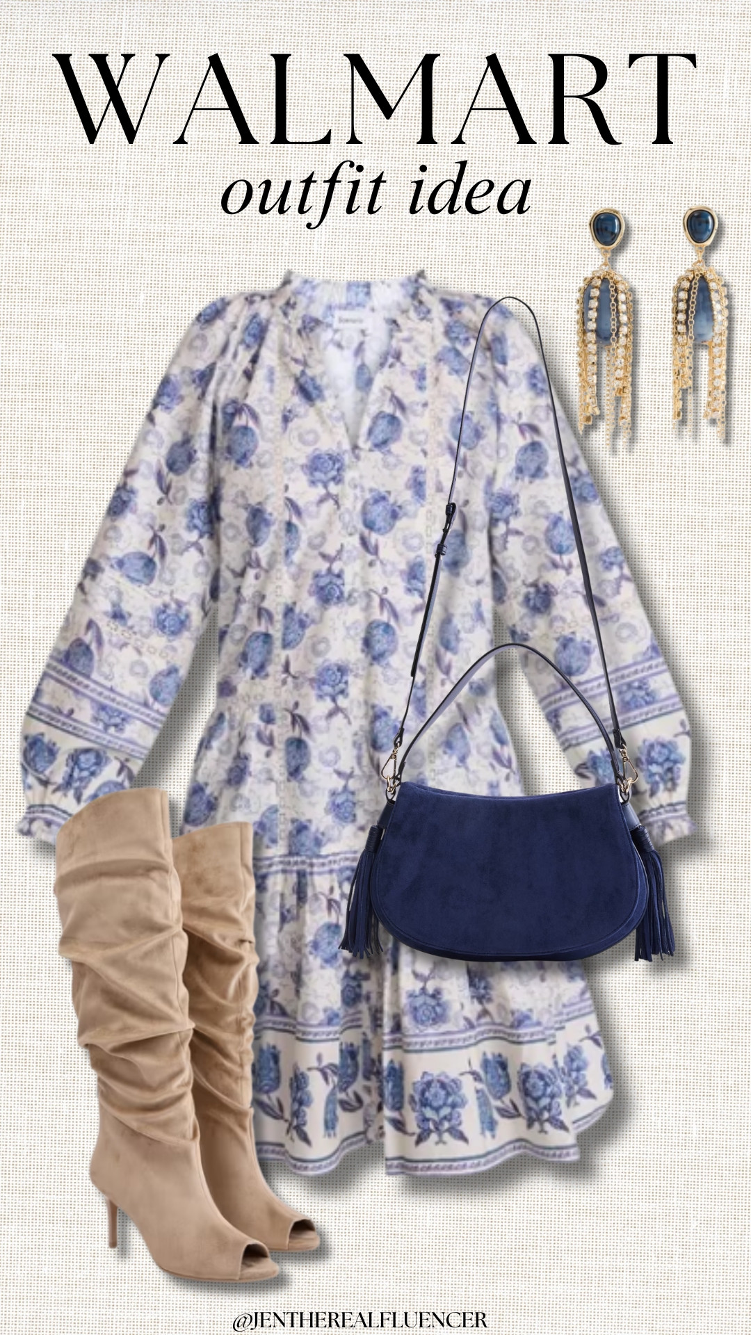 Walmart Fall Style 🍂💙

SCENARIO Porcelain Blue Tiered Hem Dress with Long Sleeves (3 colors, sizes XS-4X), NO BOUNDARIES Sand Tall Peep Toe Boots (2 colors, sizes 6-11), SCENARIO Navy Faux Suede Saddle Bag (2 colors), SCENARIO Gold-Tone Faux Pearl Blue Swirl Stone Rhinestone Chain Drop Earrings 

 #LTKootd #LTKWorkwear #LTKTravel