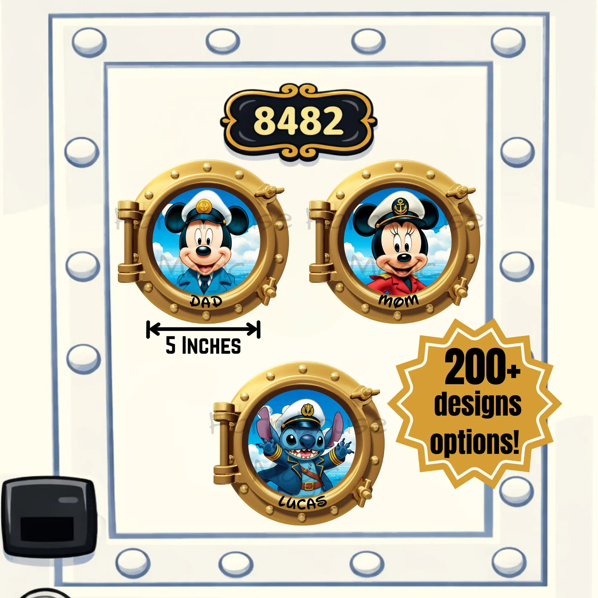 Disney Cruise Door Magnet Captain Themed Porthole Personalized | Etsy (Global)