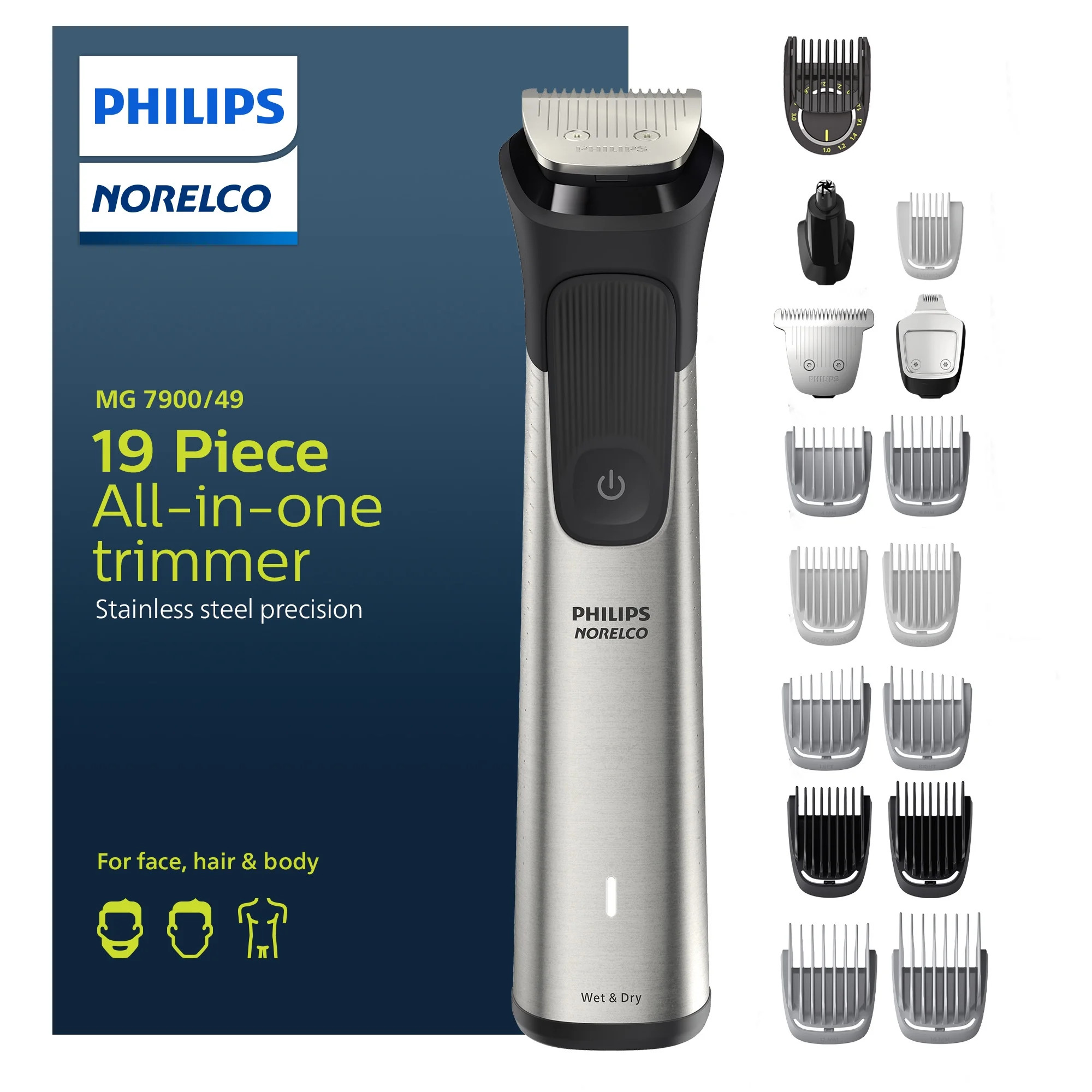 Philips Norelco Multigroom Series 7000 , Men's Electric Trimmer, MG7900/49 - Walmart.com | Walmart (US)