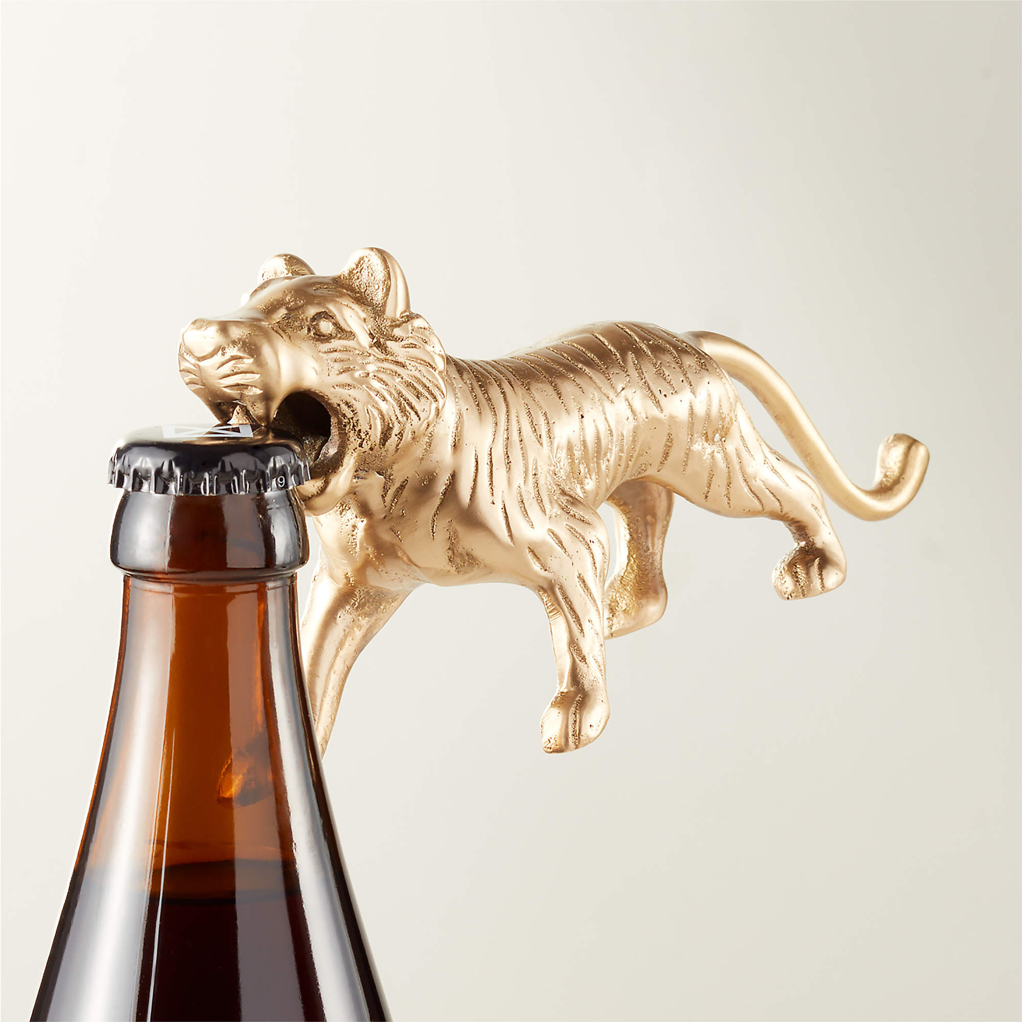 Imani Modern Brass Tiger Bottle Opener + Reviews | CB2 | CB2