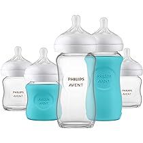 Philips AVENT Glass Natural Bottle with Natural Response Nipple, Baby Gift Set, SCD858/01 | Amazon (US)