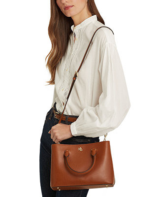 Leather Small Marcy Satchel Bag | Macy's
