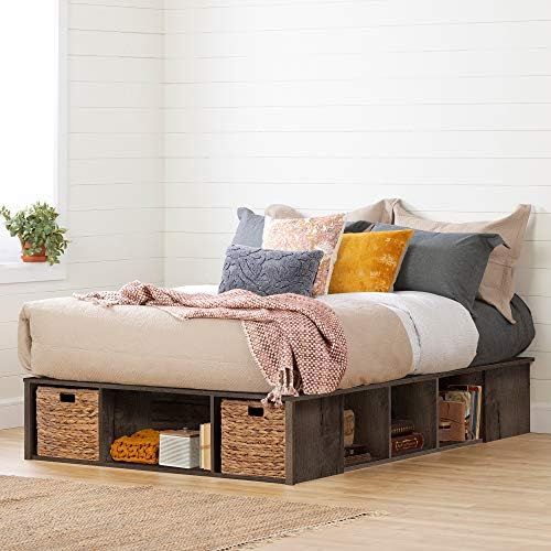 South Shore Bed with Baskets, Queen, Fall Oak | Amazon (US)