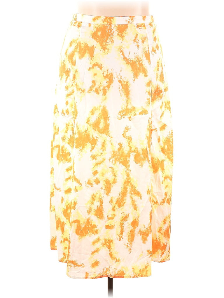 Shein Casual Skirt: Yellow Tie-dye Bottoms - Size 2X | ThredUp