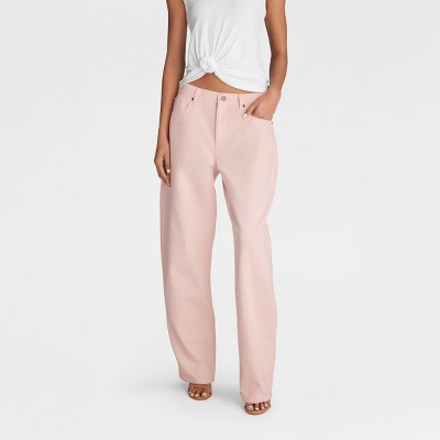 KBB by KAHLANA Women's Mid-Rise Barrel Leg 'The Kahlana Jean' - Light Pink 8 | Target