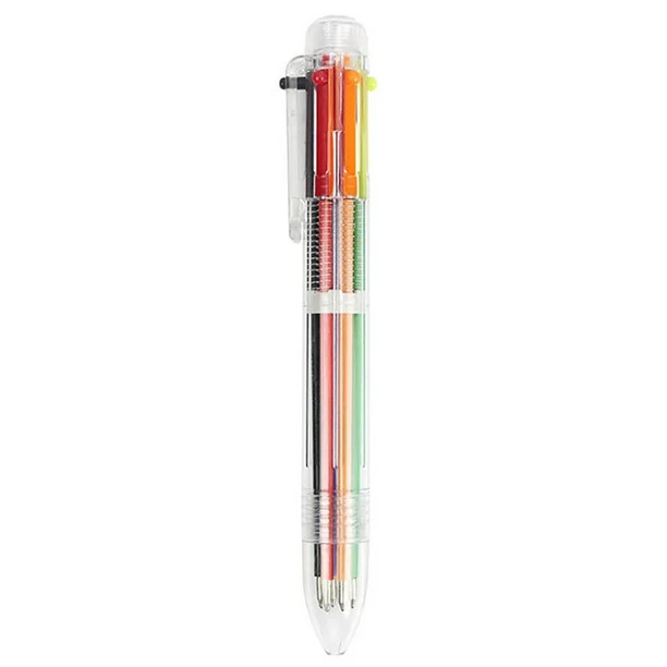 Fridja 0.5mm 6-in-1 Multicolor Ballpoint Pen, 6-Color Retractable Ballpoint Pens For Office Schoo... | Walmart (US)