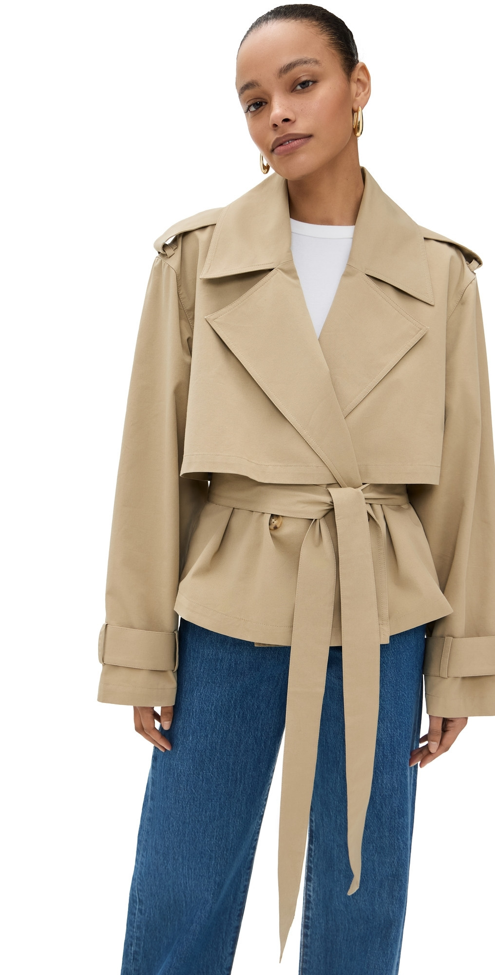 Joe's Jeans The Liz Cropped Trench Coat Camel S | Shopbop