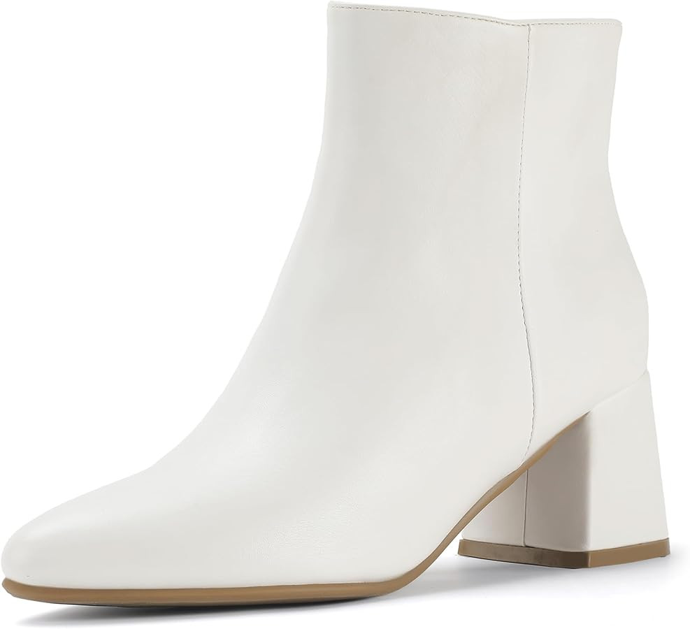 IDIFU IN2 Ankle Boots for Women Low Short Chunky Block Heel Boot Fall Pointed Toe Dress Booties L... | Amazon (US)