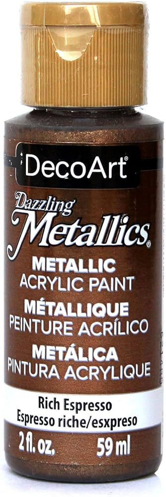 DecoArt Dazzling Metallics 2-Ounce Rich Espresso Acrylic Paint ,Brown | Amazon (US)