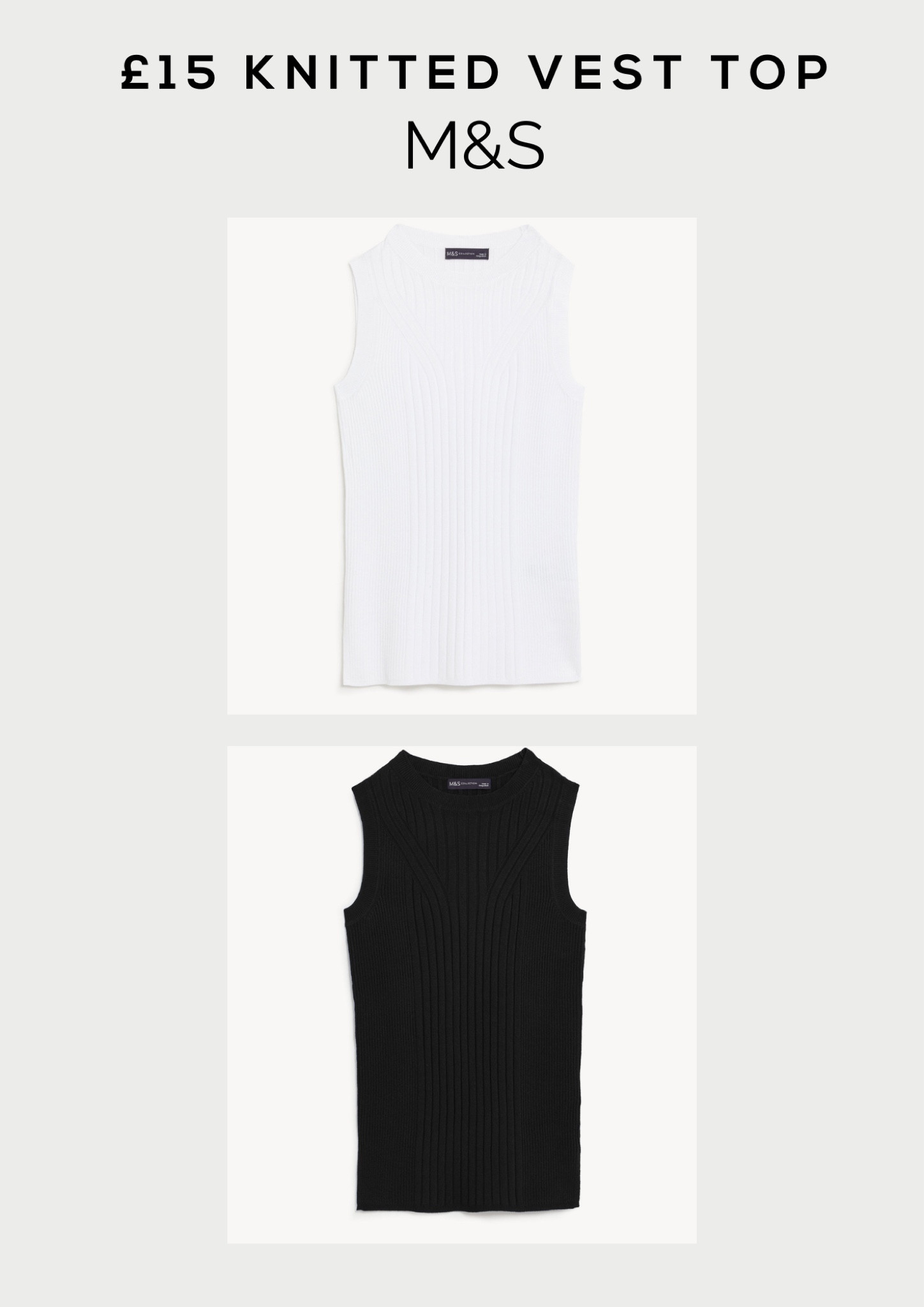 M&S knitted top. Vest top. Racer neck top. Summer staples. Capsule wardrobe. Wardrobe basics. 

#LTKFind #LTKstyletip #LTKSeasonal