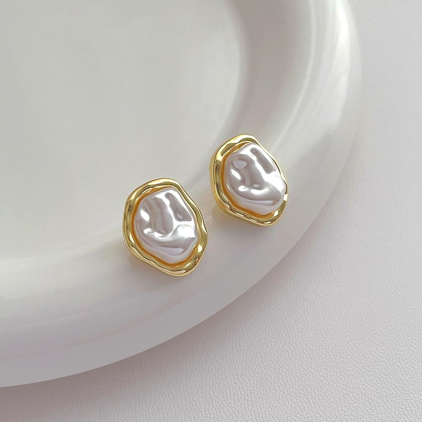 Earrings for Women, Pearl Earring Women's Gifts - Shimmering Metal and Timeless Pearls -The Mesme... | Amazon (US)