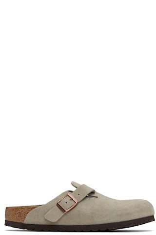 Taupe Narrow Boston Soft Footbed Slip-on Loafers | SSENSE
