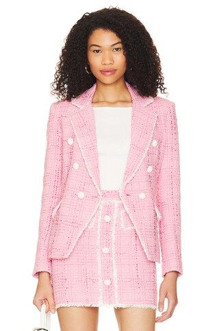 Generation Love Gia Contrast Tweed Blazer in Pink & Cream from Revolve.com | Revolve Clothing (Global)