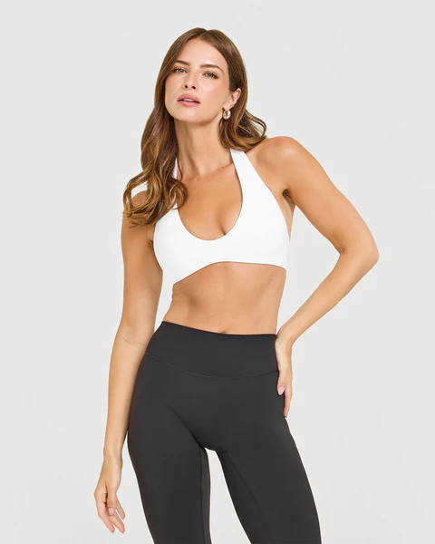 SoftMotion™ Minimal Halter Neck Bralette 
 White | Oner Active (UK / US)