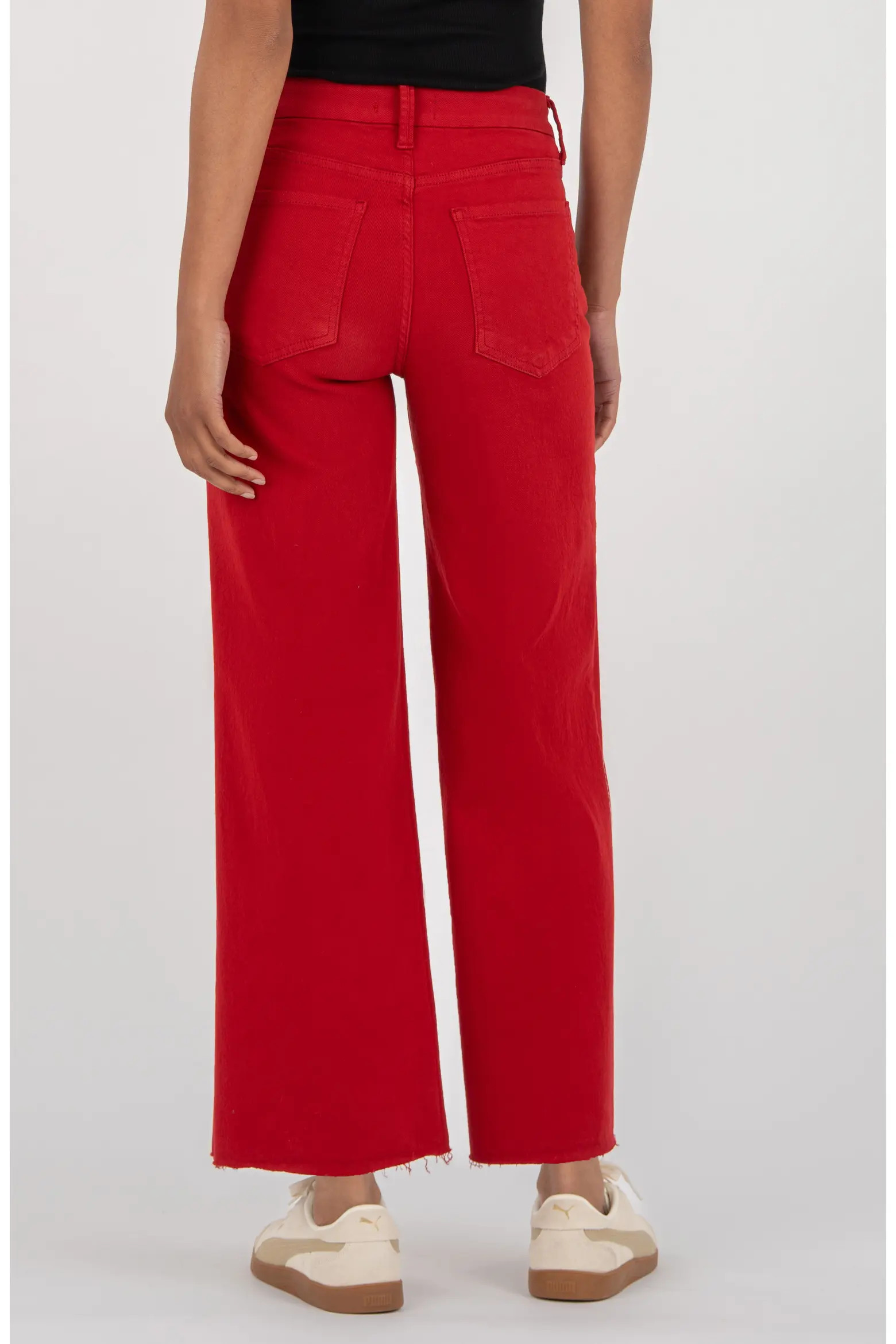 KUT from the Kloth Meg Fab Ab Raw Hem High Waist Ankle Wide Leg Jeans (Women) | Nordstrom | Nordstrom