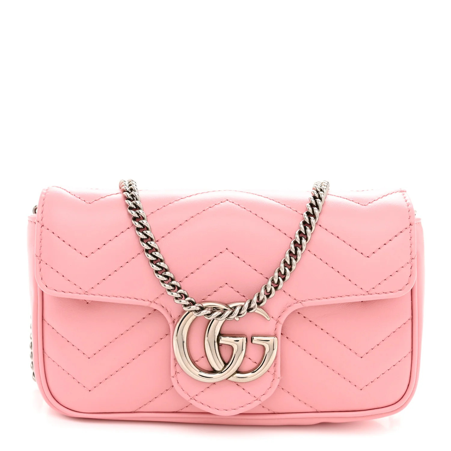 Gucci Calfskin Matelasse Super Mini GG Marmont Shoulder Bag Wild Rose Wild Rose 1923352 | FASHIONPHILE (US)