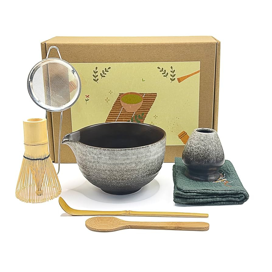 Matcha Whisk Set,7 Pcs Matcha Kit Tea Tools Includes Matcha Bowl with Spout, Sifter, Bamboo Scoop... | Amazon (US)