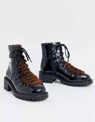 ASOS DESIGN Amsterdam shearling hiker boots | ASOS UK