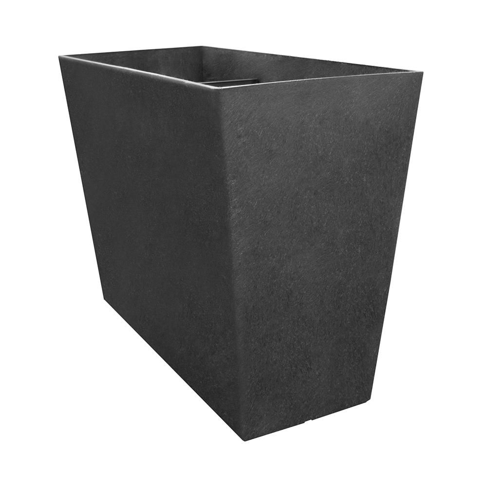 Sonata 20 in. H x 28 in W. Rectangle Slate Rubber Self-Watering Trough Planter | The Home Depot