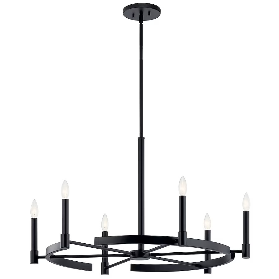 Kichler Tolani 6-Light Black Modern/Contemporary Led; Dry rated Chandelier | Lowe's
